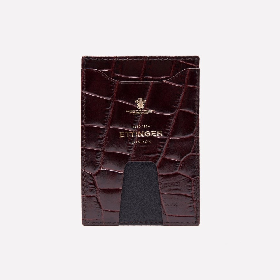 Women Ettinger Card Cases | Croco Travel Pass Holder