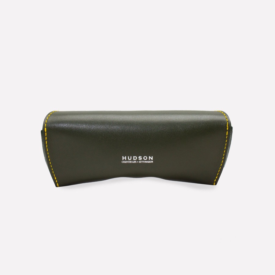 Men Ettinger Personal | Hudson Country Life X Ettinger Glasses Case Olive/Yellow