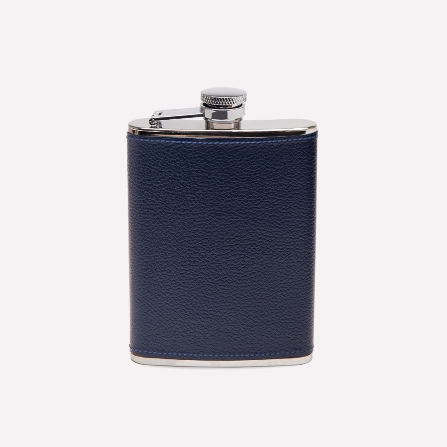 Men Ettinger Travel | Capra 6Oz Leather Bound Hip Flask