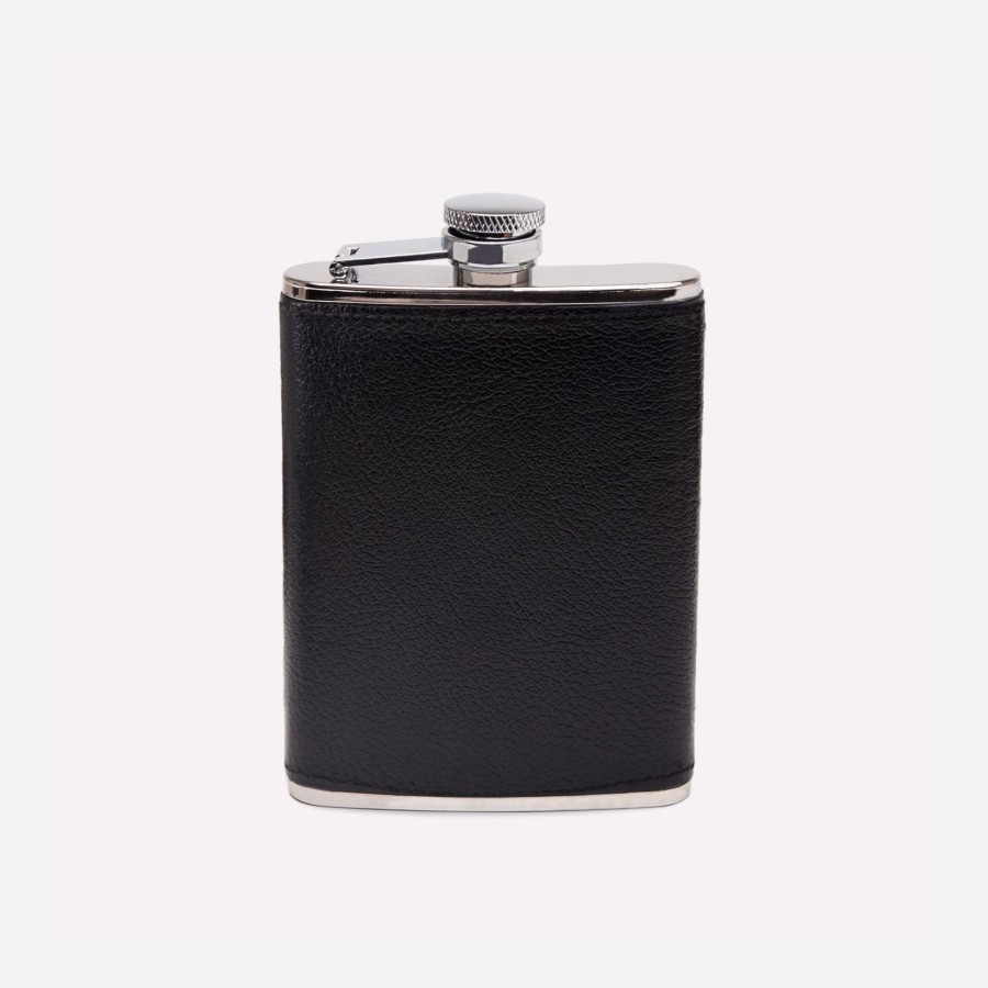 Men Ettinger Travel | Capra 6Oz Leather Bound Hip Flask