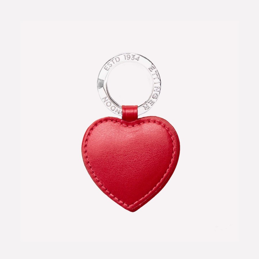 Men Ettinger Key Accessories | Sterling Heart Key Fob